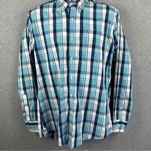 Stylish Blue Checkered Men's Button Down Shirt